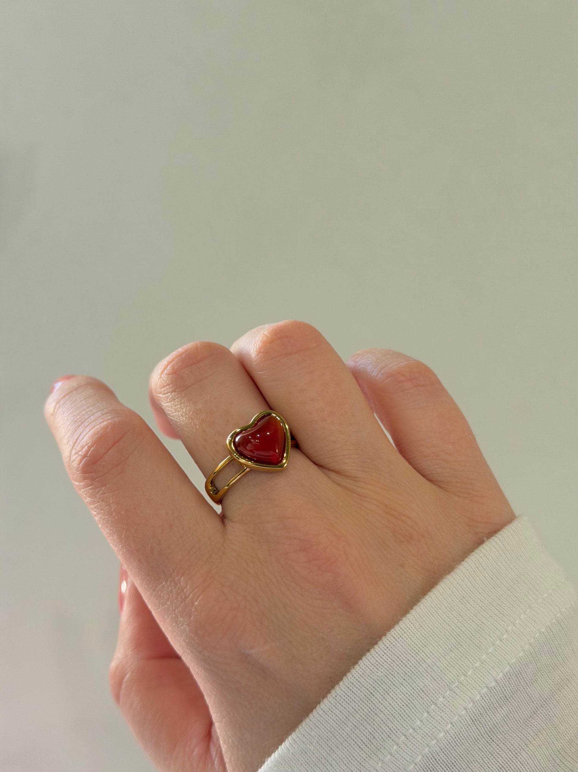Anello Cuore Carnelian