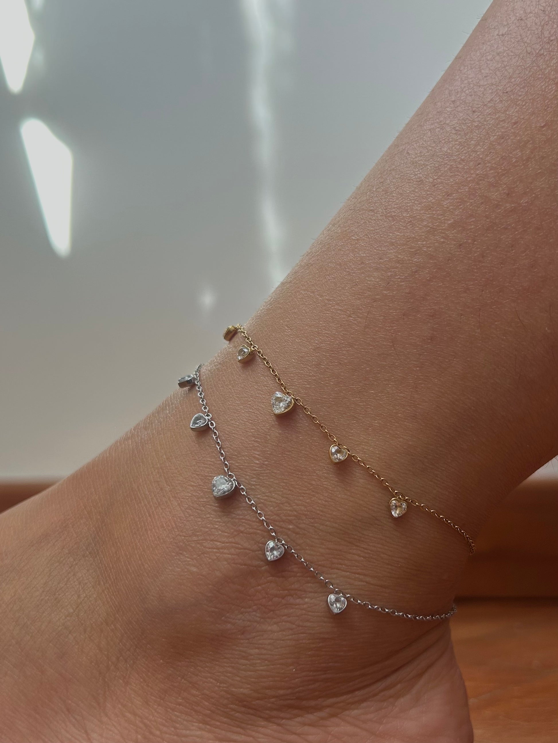 Cavigliera Cuori Brillanti