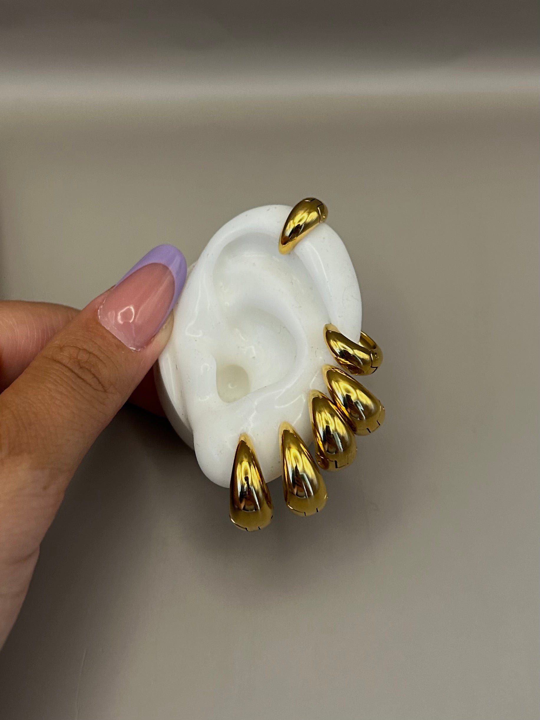 SET 6 Orecchini OVAL gold