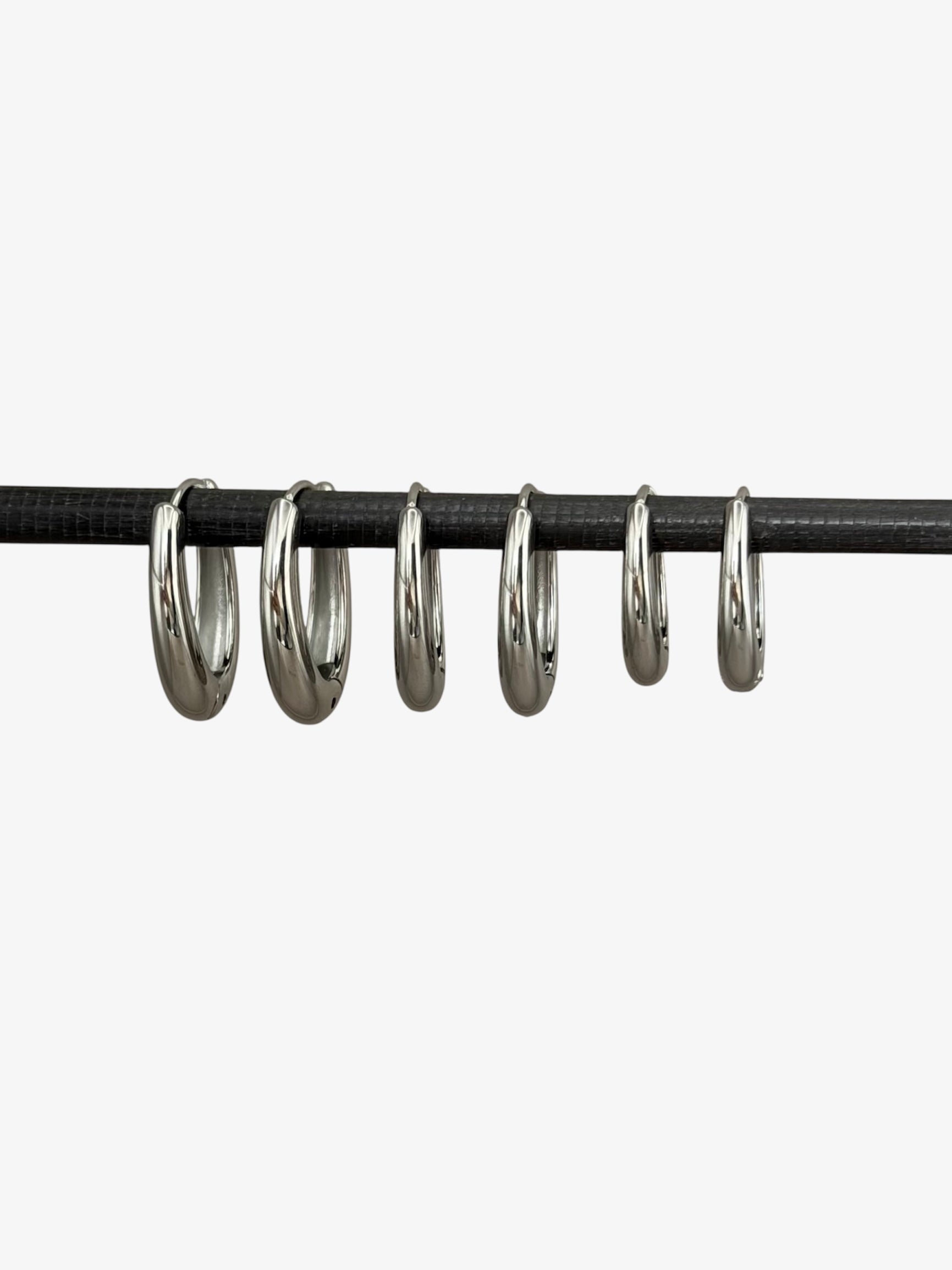 SET 6 Orecchini OVAL silver