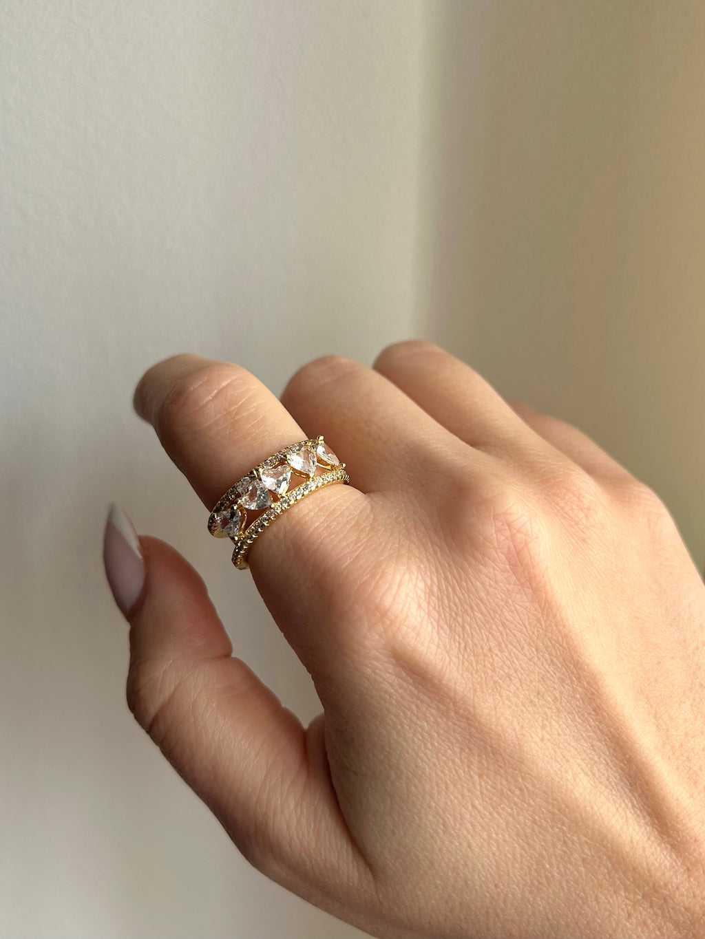 Anello Hearts Zirconati