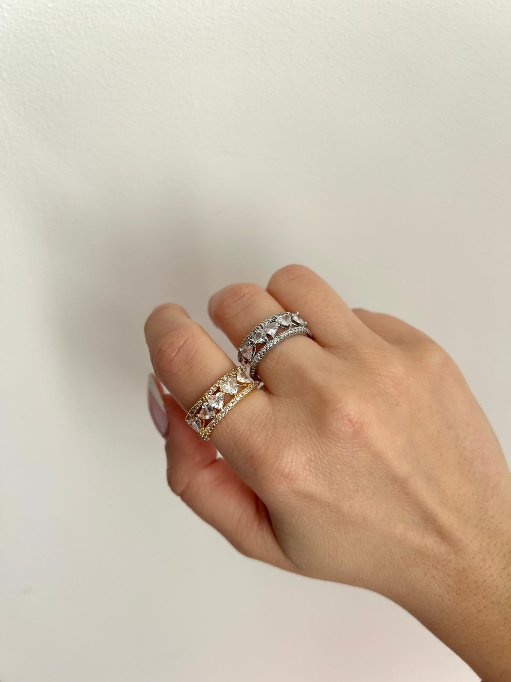 Anello Hearts Zirconati