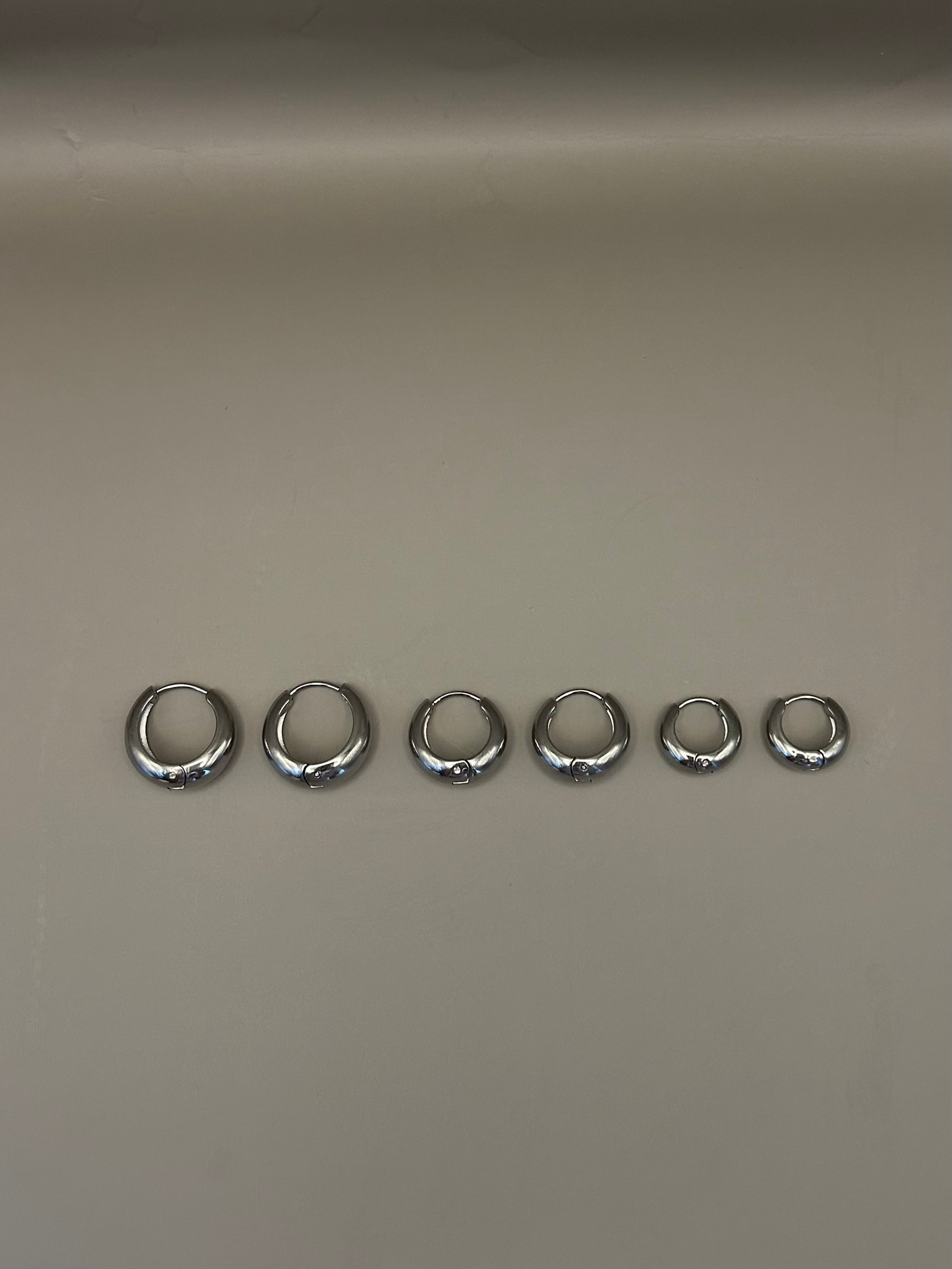 SET 6 Orecchini OVAL silver