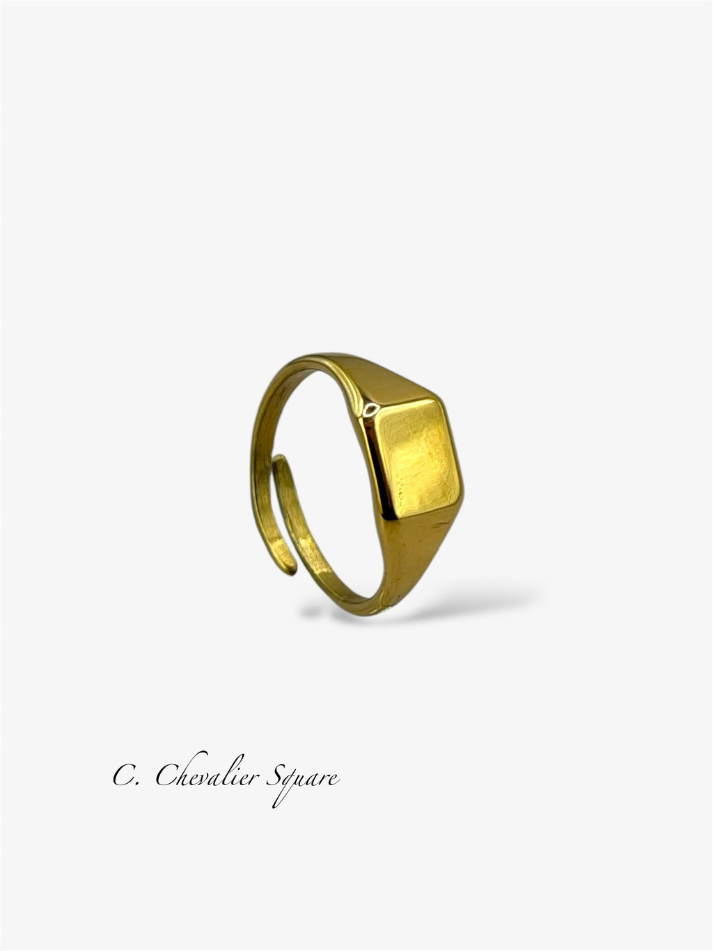 Anello Chevalier con incisione gold