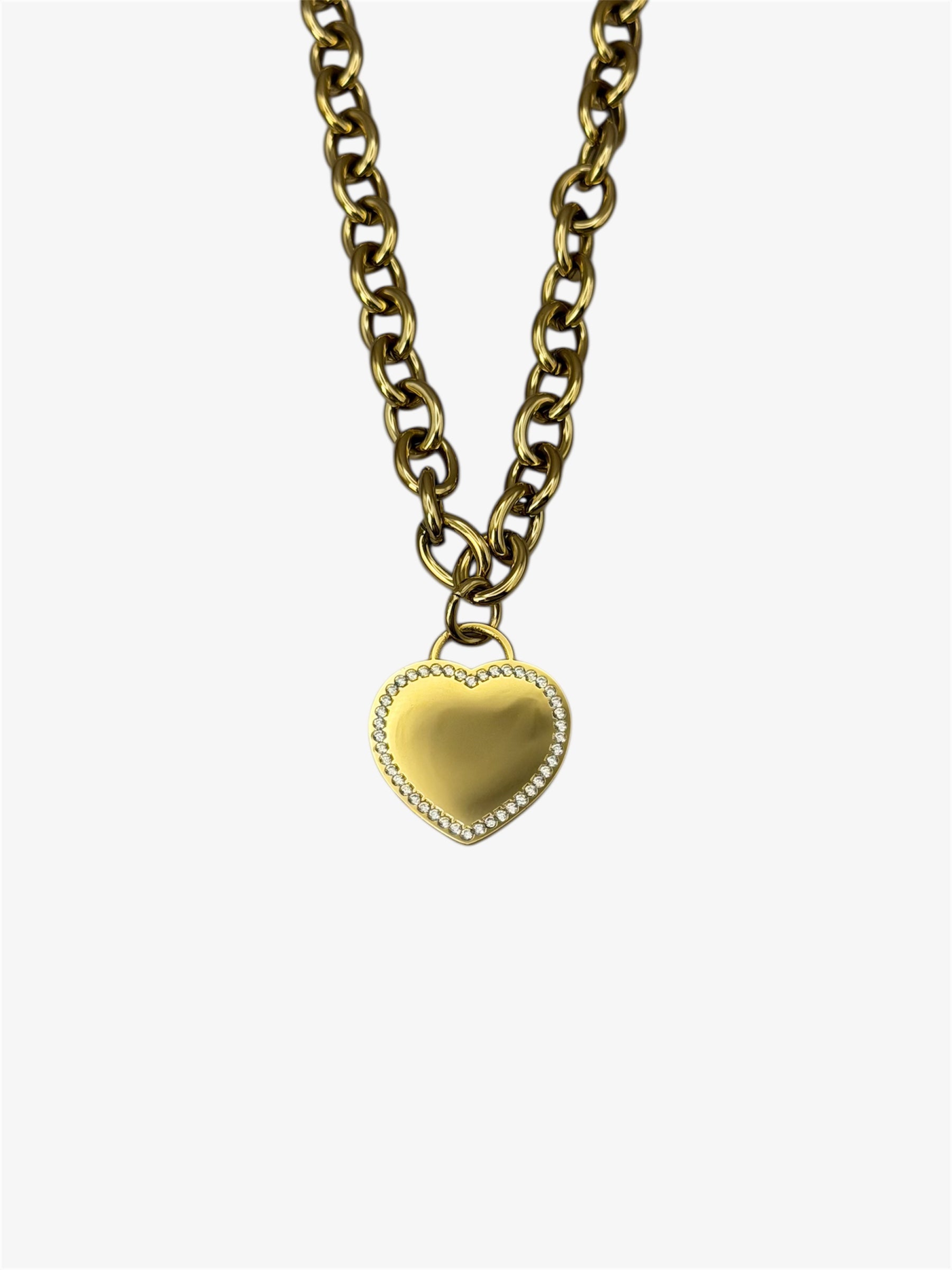 Maglia Rolò + Medaglietta Cuore Glitter gold
