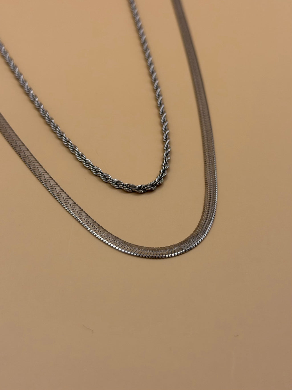 SET Collar Torchon-Serpiente Plata