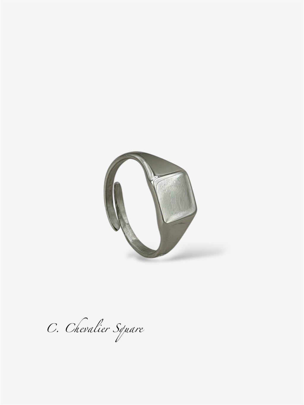 Anello Chevalier con incisione silver