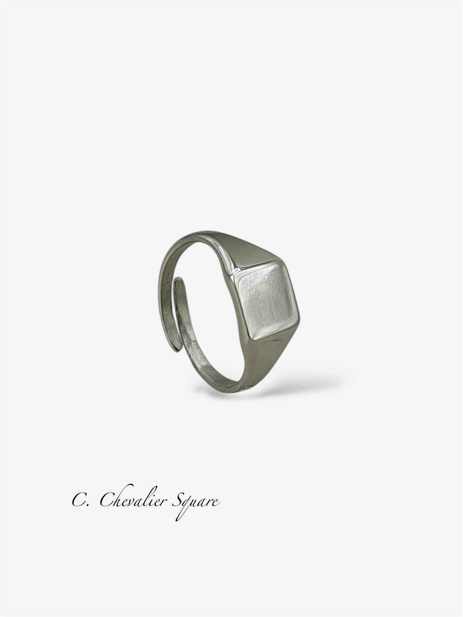 Anello Chevalier con incisione silver