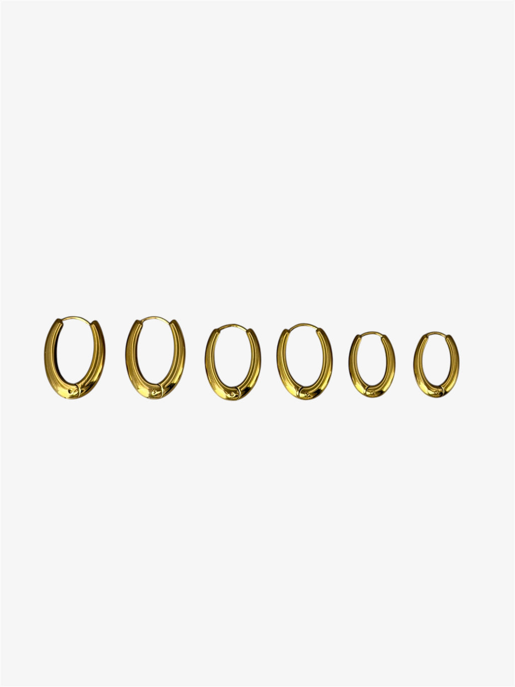 SET 6 Orecchini OVAL gold
