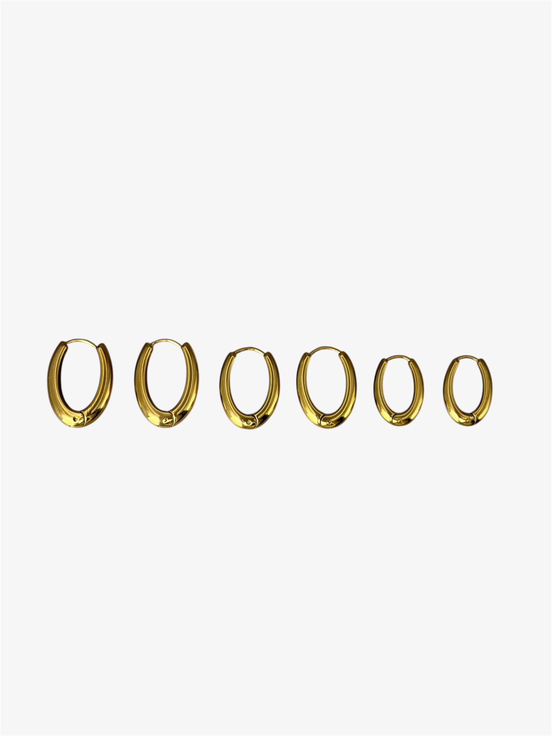 SET 6 Orecchini OVAL gold