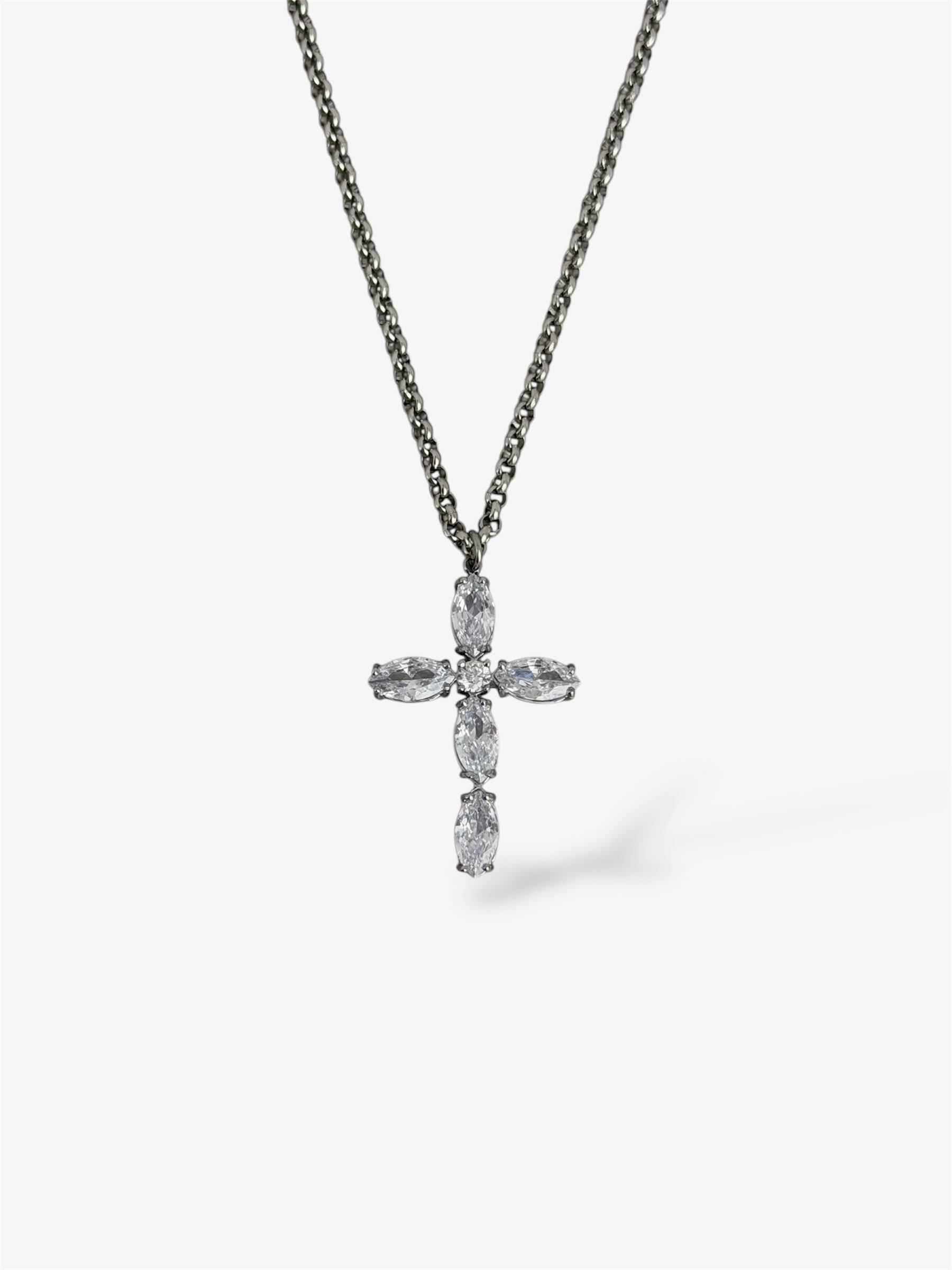 Collana CRYSTALS CROSS silver