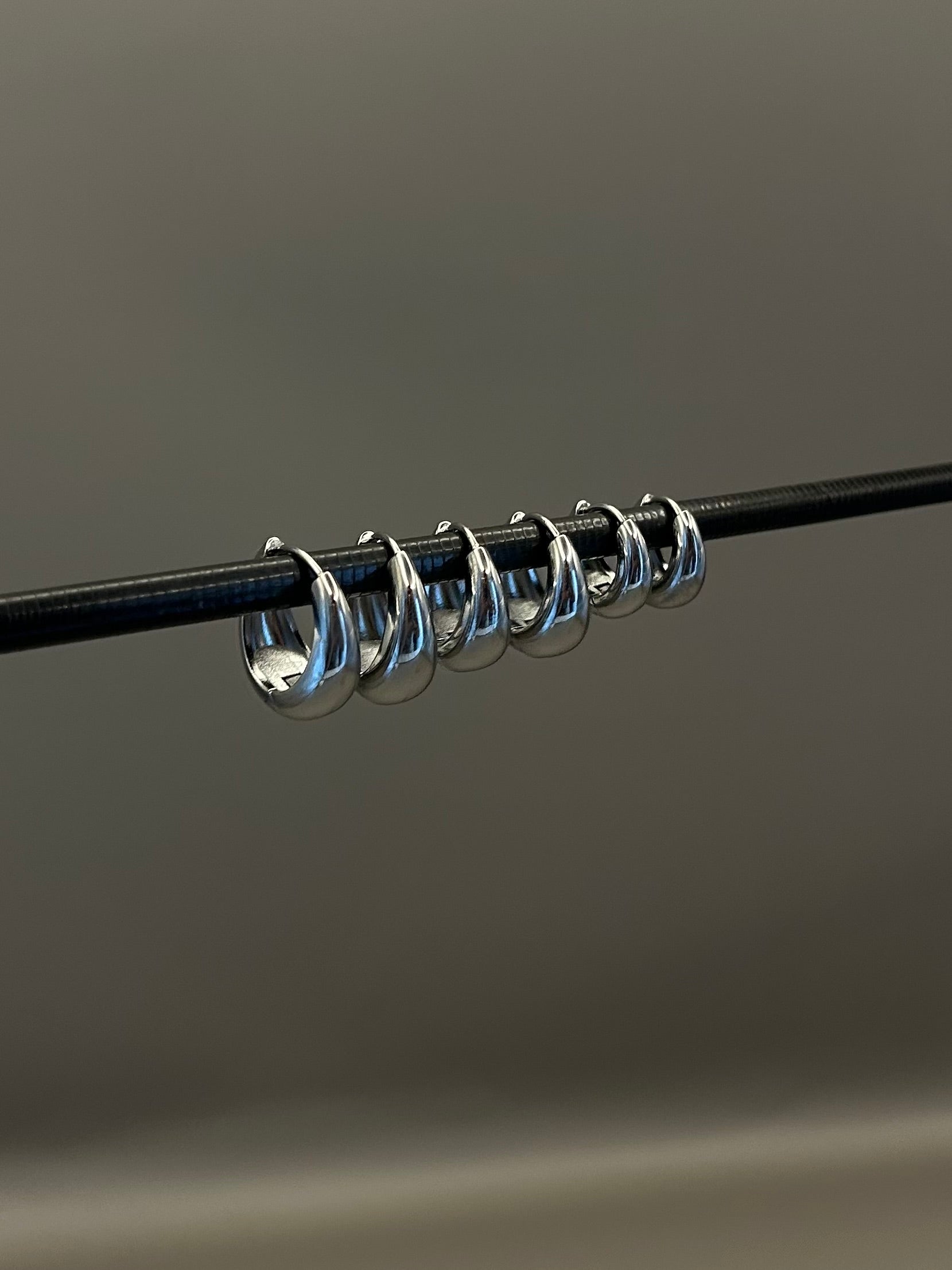SET 6 Orecchini OVAL silver