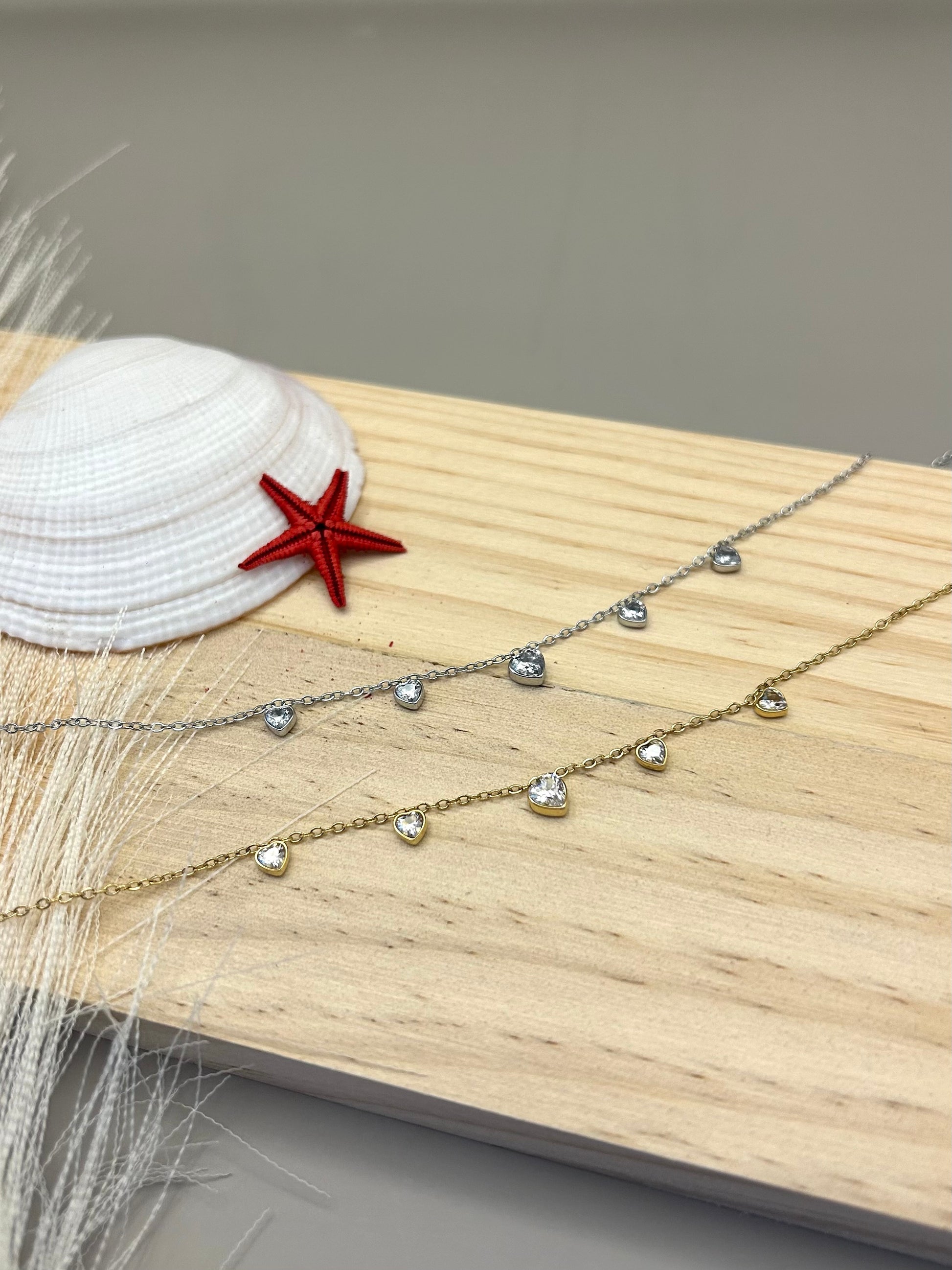 Cavigliera Cuori Brillanti