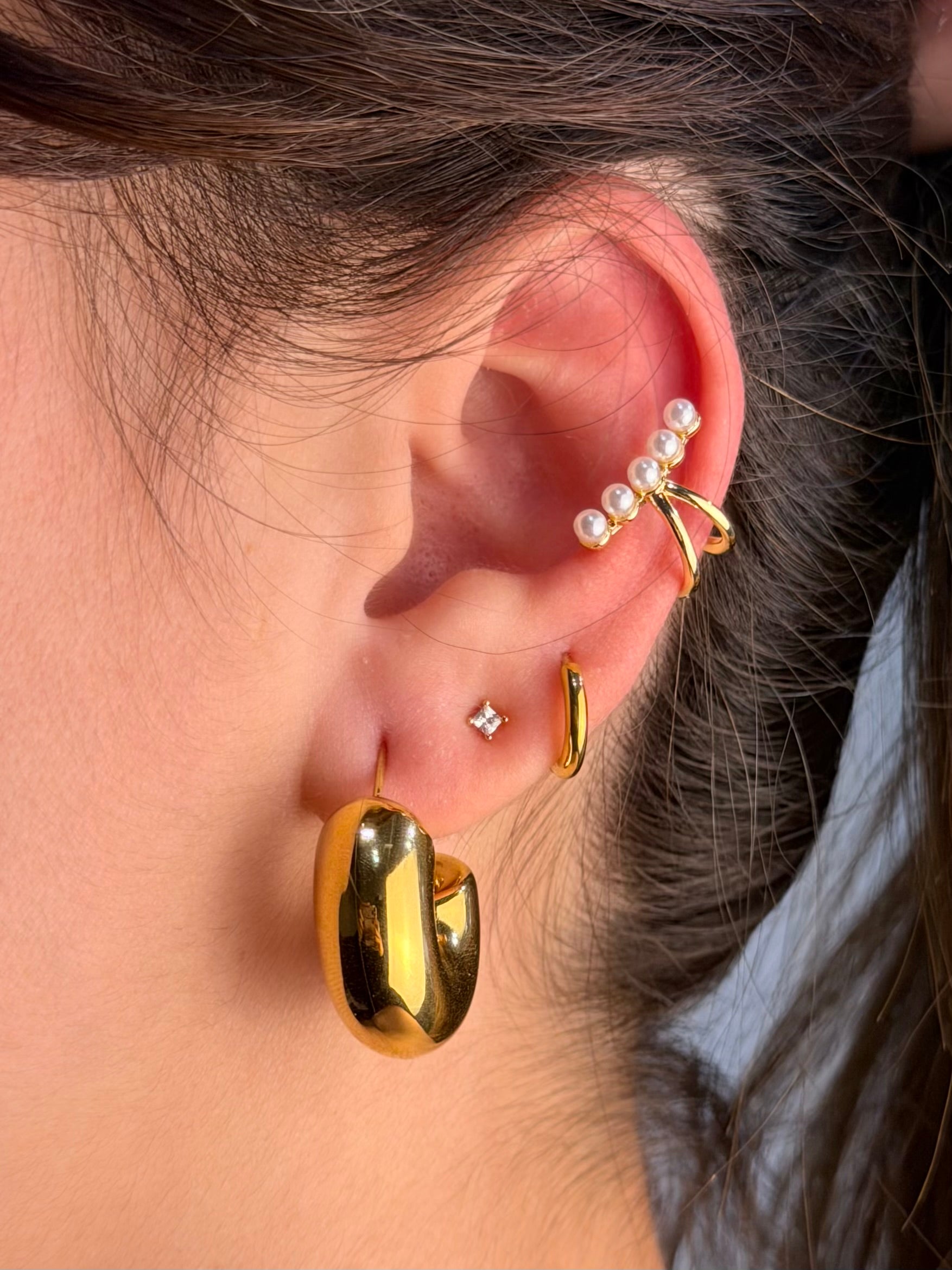 Ear Cuff Mini Pearl gold