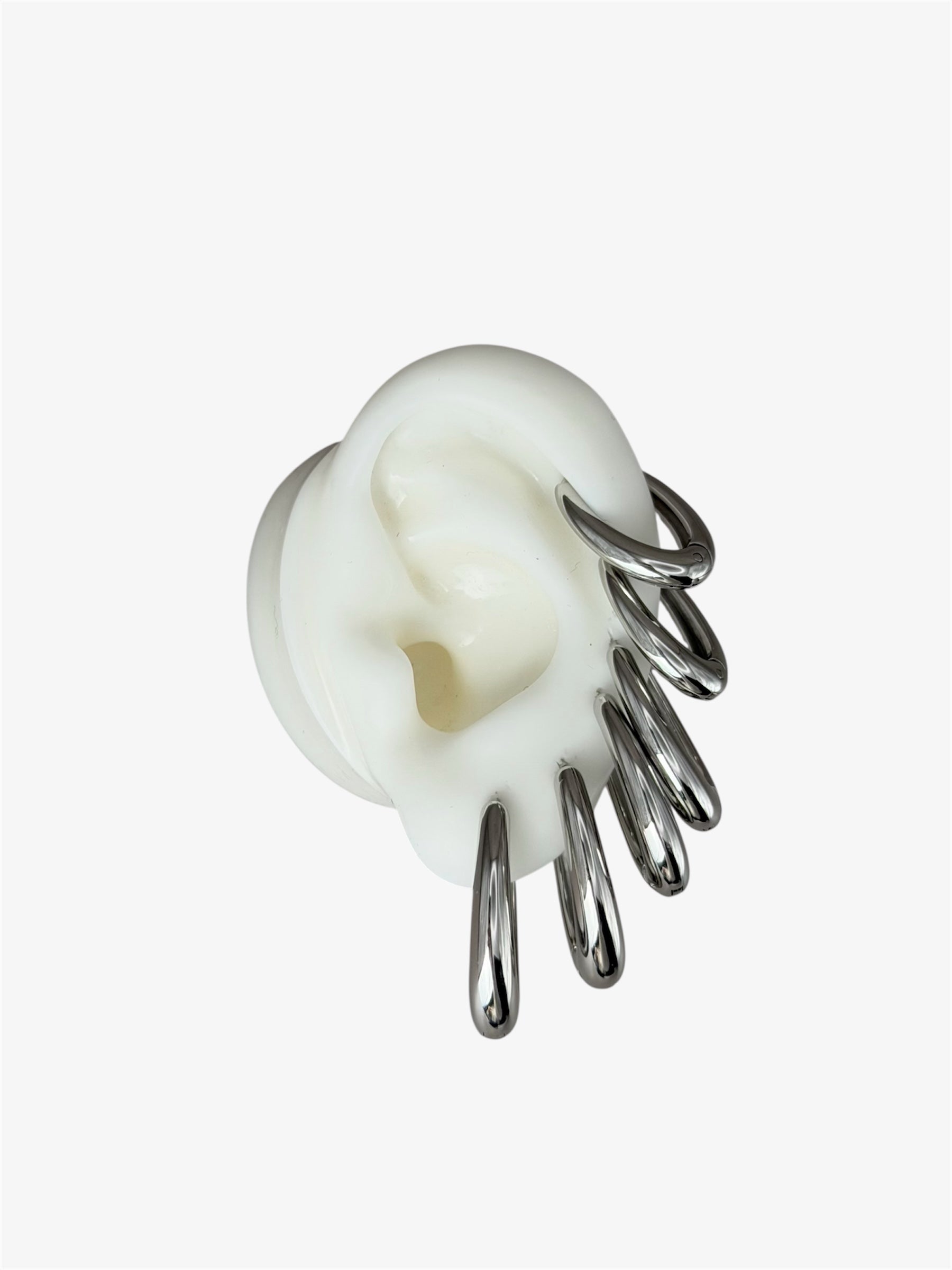 SET 6 Orecchini OVAL silver