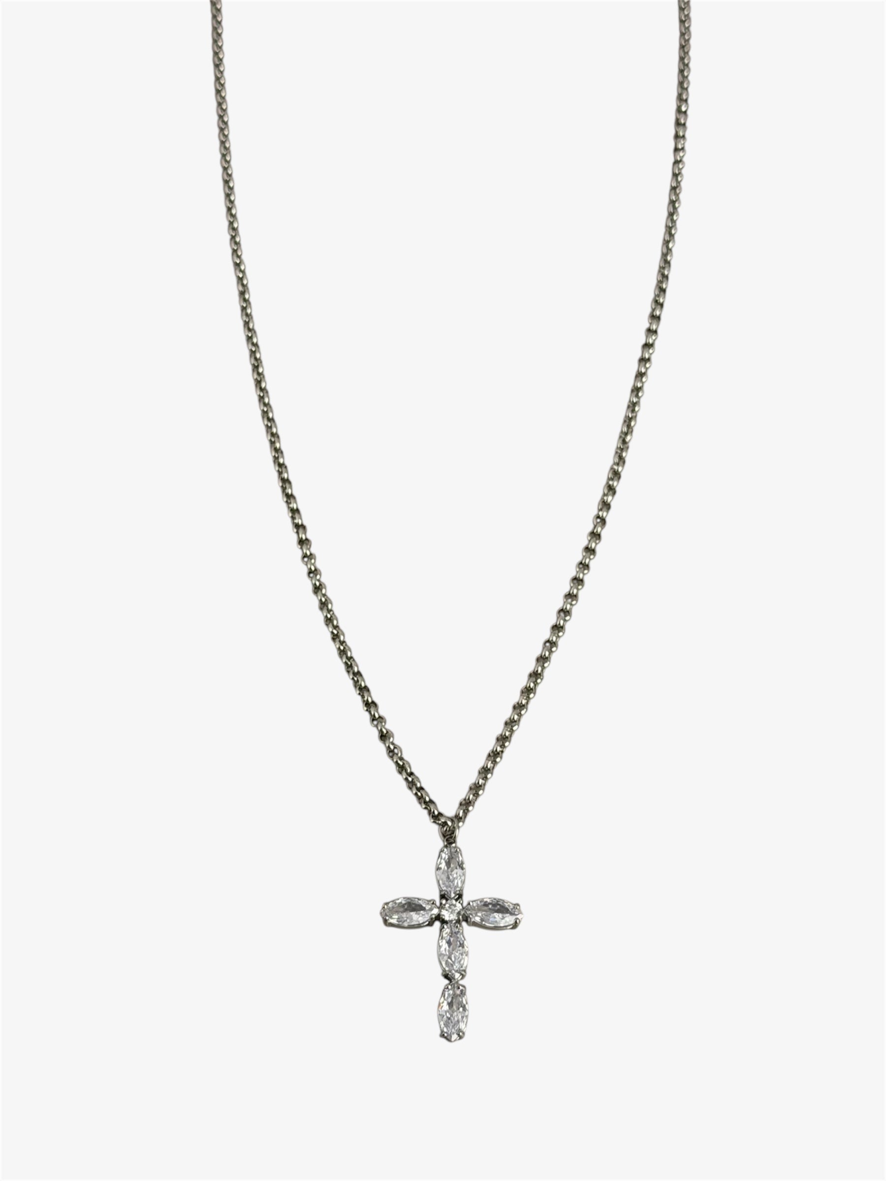 Collana CRYSTALS CROSS silver