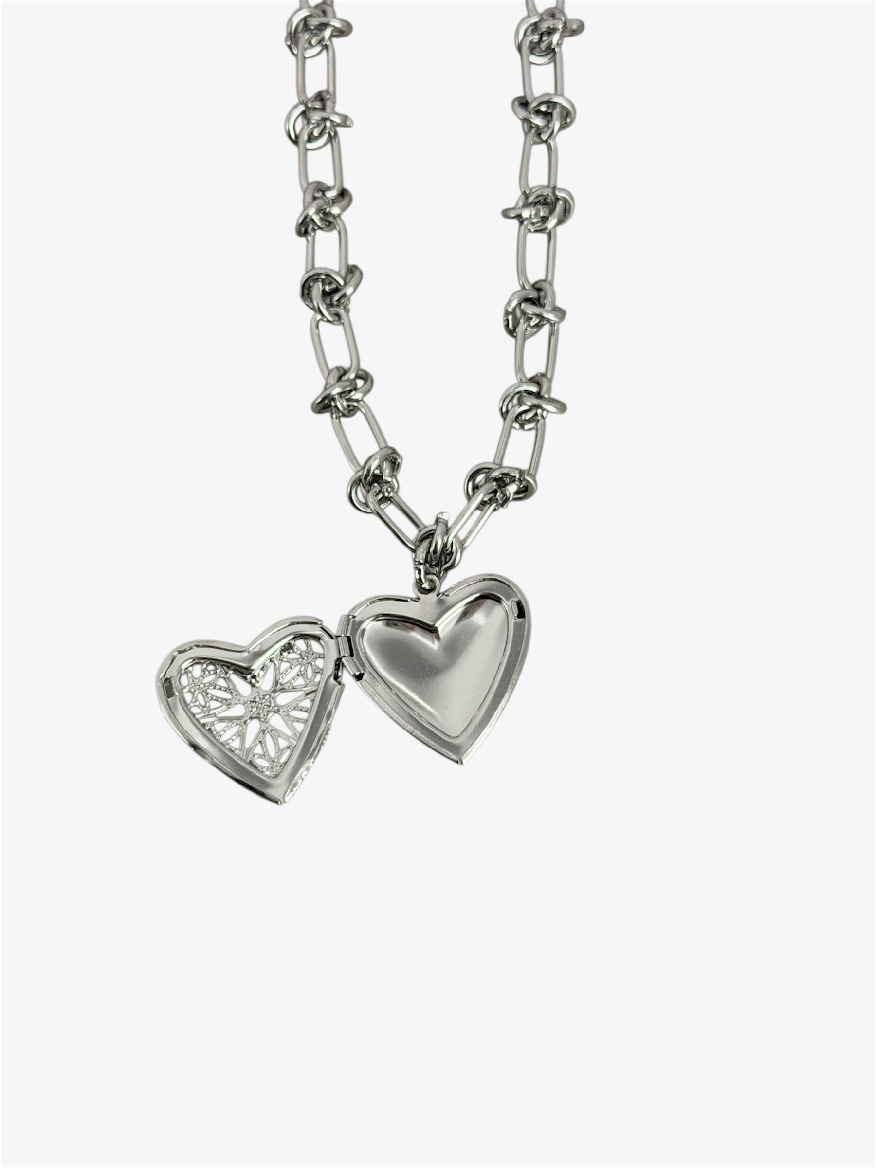 Collana Secret Heart con cuore apribile silver